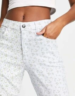Hollister Spliced Mom Trouser In Blue Floral For Women -Hollister Shop 201983880 3