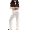 Hollister Lace Cover Up Cargo Trouser In White For Women Cloud Dancer -Hollister Shop 206373752 1 clouddancer