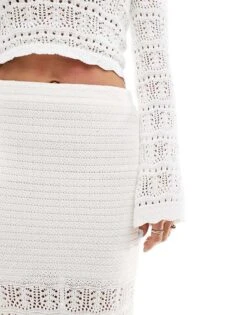 Hollister Crochet Midaxi Skirt In White For Women Bright White -Hollister Shop 206374025 3