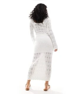 Hollister Crochet Midaxi Skirt In White For Women Bright White -Hollister Shop 206374025 5