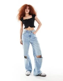 Hollister Corset Top With Cap Sleeve In Black For Women Casual Black -Hollister Shop 206374312 4