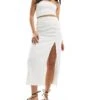 Hollister Linen Blend Midaxi Skirt With Side Slit In White For Women 1 Hollister Linen Blend Midaxi Skirt With Side Slit In White For Women -Hollister Shop 206374332 1 white