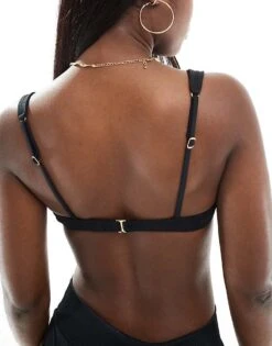 Hollister Co-ord Ribbed Underwire Bikini Top In Black For Women -Hollister Shop 206374437 3