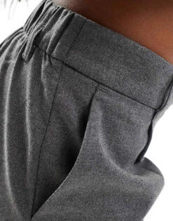 Hollister Low Rise Tailored Wide Leg Trouser In Grey For Women Heather Grey -Hollister Shop 206406492 2