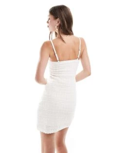 Hollister Open Back Crochet Mini Dress In White For Women Cloud Dancer Solid -Hollister Shop 206685017 3