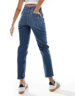 Hollister High Rise Mom Fit Jean In Dark Blue For Women Dark Clean Cuff -Hollister Shop 206685163 4