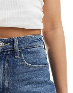 Hollister High Rise Mom Fit Jean In Dark Blue For Women Dark Clean Cuff -Hollister Shop 206685163 5