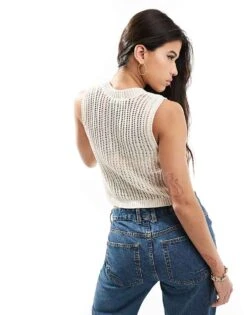 Hollister Knitted Tank In Off White/beige For Women -Hollister Shop 206685221 4