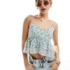 Hollister Floral Babydoll Top In Green For Women Green Floral -Hollister Shop 206685265 1 greenfloral