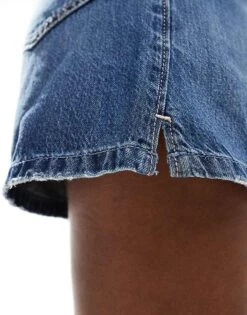 Hollister Ultra High Rise 90s Fit Denim Short In Dark Blue For Women Dark Clean Hem -Hollister Shop 206685412 3