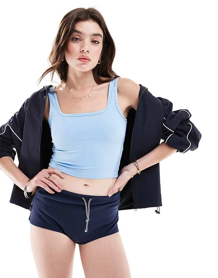 Hollister Ribbed Square Neck Vest Top In Light Blue 21inch For Women Dutch Canal 7 Hollister Ribbed Square Neck Vest Top In Light Blue 21inch For Women Dutch Canal - Image 5