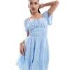 Hollister Tiered Skort Dress In Blue For Women Baby Blue