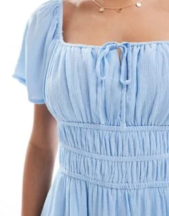 Hollister Tiered Skort Dress In Blue For Women Baby Blue -Hollister Shop 206685650 4