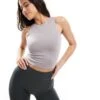 Hollister Seamless Racer Vest In Taupe Grey For Women