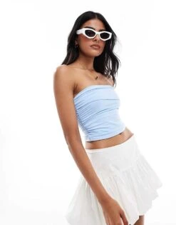 Hollister Ruched Seamless Tube Top In Light Blue For Women Dutch Canal -Hollister Shop 206685865 1 dutchcanal 1