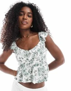 Hollister Smocked Flutter Sleeve Top In Green For Women Firefly Cw 17 -Hollister Shop 206685892 1 fireflycw17 1