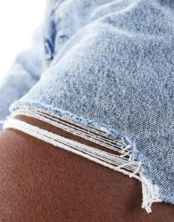 Hollister High Rise Mom Short In Acid Wash Blue For Women -Hollister Shop 206685910 5