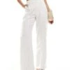 Hollister Linen Cargo Trouser In White For Women Bright White