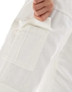 Hollister Linen Cargo Trouser In White For Women Bright White -Hollister Shop 206685967 5