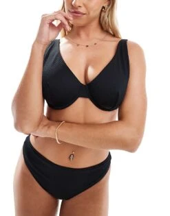 Hollister Co-ord Curvery High Waist Bikini Bottom And Top In Black -Hollister Shop 206686003 1 black