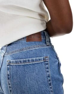 Hollister High Rise Mom Jean In Bright Blue With Abrasion For Women Bblue Abrasion -Hollister Shop 206686051 4