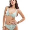 Hollister Co-ord Curvery Floral Print High Waist Bikini Bottom In Green For Women Jenny Cw01 -Hollister Shop 206686099 1 jennycw01