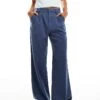 Hollister Ultra High Rise Wide Leg Tailored Trouser In Navy For Women