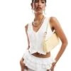Hollister Linen Waistcoat In White For Women -Hollister Shop 206971723 1 white