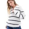 Hollister Half Zip Striped Jumper In Navy And White For Women Navy/white Stripe -Hollister Shop 206971812 1 navywhitestripe