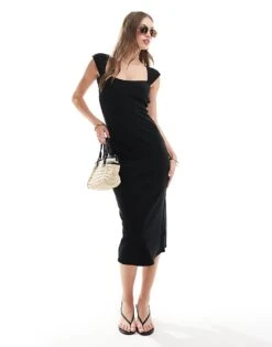 Hollister Low Back Dress With Build In Support In Black For Women