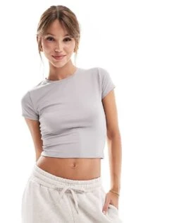 Hollister Seamless T-shirt In Ash For Women Beige -Hollister Shop 206971947 1 beige 1