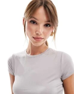 Hollister Seamless T-shirt In Ash For Women Beige -Hollister Shop 206971947 3