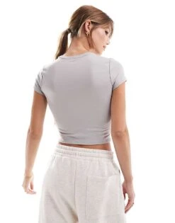 Hollister Seamless T-shirt In Ash For Women Beige -Hollister Shop 206971947 4