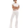 Hollister Rib Kickflare Pant With Tie Waistband In Pink For Women