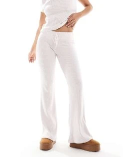 Hollister Rib Kickflare Pant With Tie Waistband In Pink For Women 9 Hollister Rib Kickflare Pant With Tie Waistband In Pink For Women -Hollister Shop 206972204 4