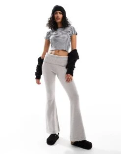 Hollister Baby T-shirt In Grey And White Stripe For Women Grey White Stripe -Hollister Shop 206972227 3