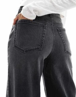 Hollister Ultra High Rise Wide Leg Jean In Washed Black For Women -Hollister Shop 206972394 3