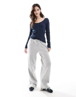 Hollister Long Sleeve Button Up Top In Navy For Women -Hollister Shop 207275237 3