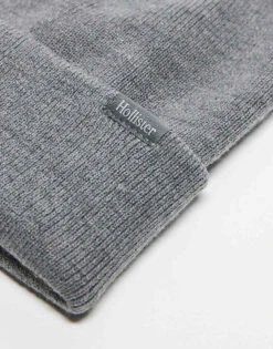 Hollister Knitted Beanie In Grey For Unisex -Hollister Shop 207355821 3