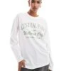 Hollister Long Sleeve Oversized Dad Slogan T Shirt In White For Women -Hollister Shop 207361341 1 white