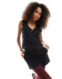 Hollister Relaxed Waistcoat In Black For Women -Hollister Shop 207361343 1 black 1
