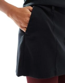 Hollister Tailored Aline Mini Skort In Black For Women -Hollister Shop 207361448 3