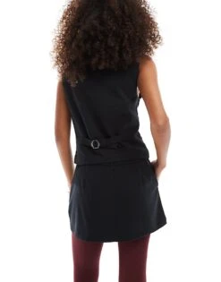 Hollister Tailored Aline Mini Skort In Black For Women -Hollister Shop 207361448 4