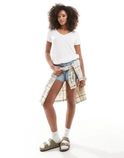 Hollister Logo Detail Relaxed T-shirt In White For Women