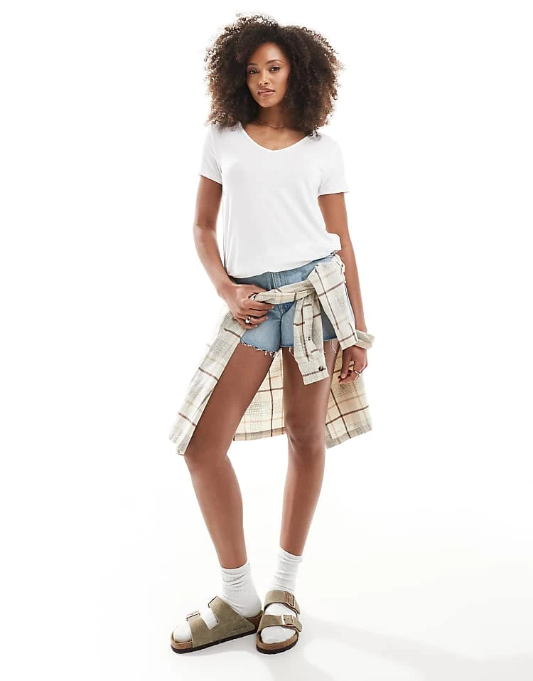 Hollister Logo Detail Relaxed T-shirt In White For Women 3 Hollister Logo Detail Relaxed T-shirt In White For Women