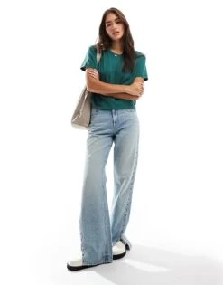 Hollister Short Sleeve In Light Green For Women -Hollister Shop 207361482 3