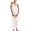 Hollister Halterneck Maxi Dress With Tiered Hem Detail In White For Women -Hollister Shop 207361610 1 white