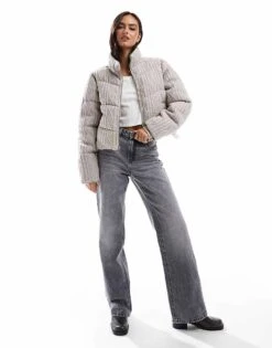 Hollister Cable Knitted High Neck Cropped Jacket In Mocha For Women 9 Hollister Cable Knitted High Neck Cropped Jacket In Mocha For Women -Hollister Shop 207361782 3