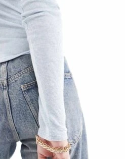 Hollister Ribbed Scoop Neck Top In Blue For Women -Hollister Shop 207361806 3