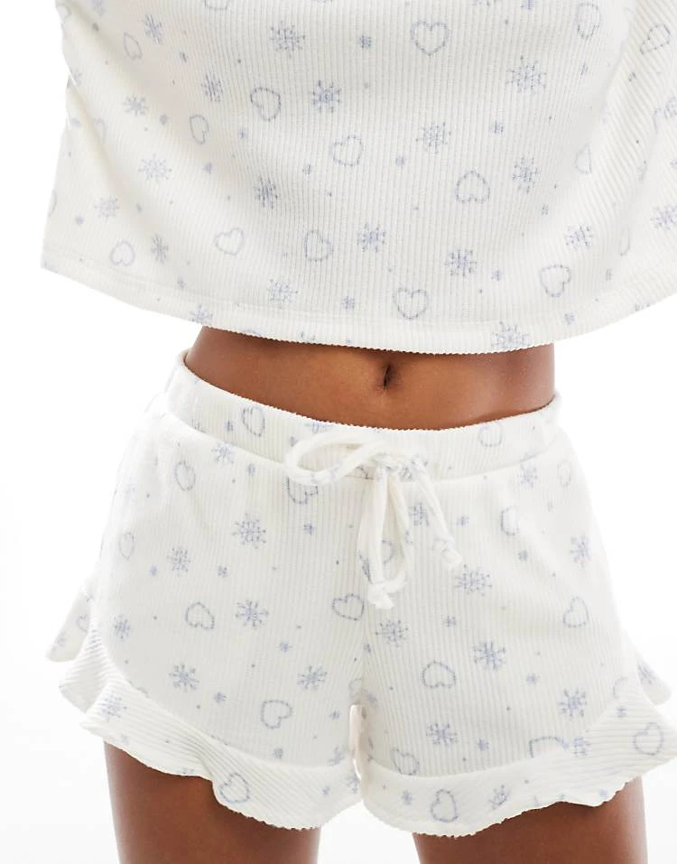 Hollister Nightwear Long Sleeve Top And Flippy Short Set In White For Women 5 Hollister Nightwear Long Sleeve Top And Flippy Short Set In White For Women - Image 3